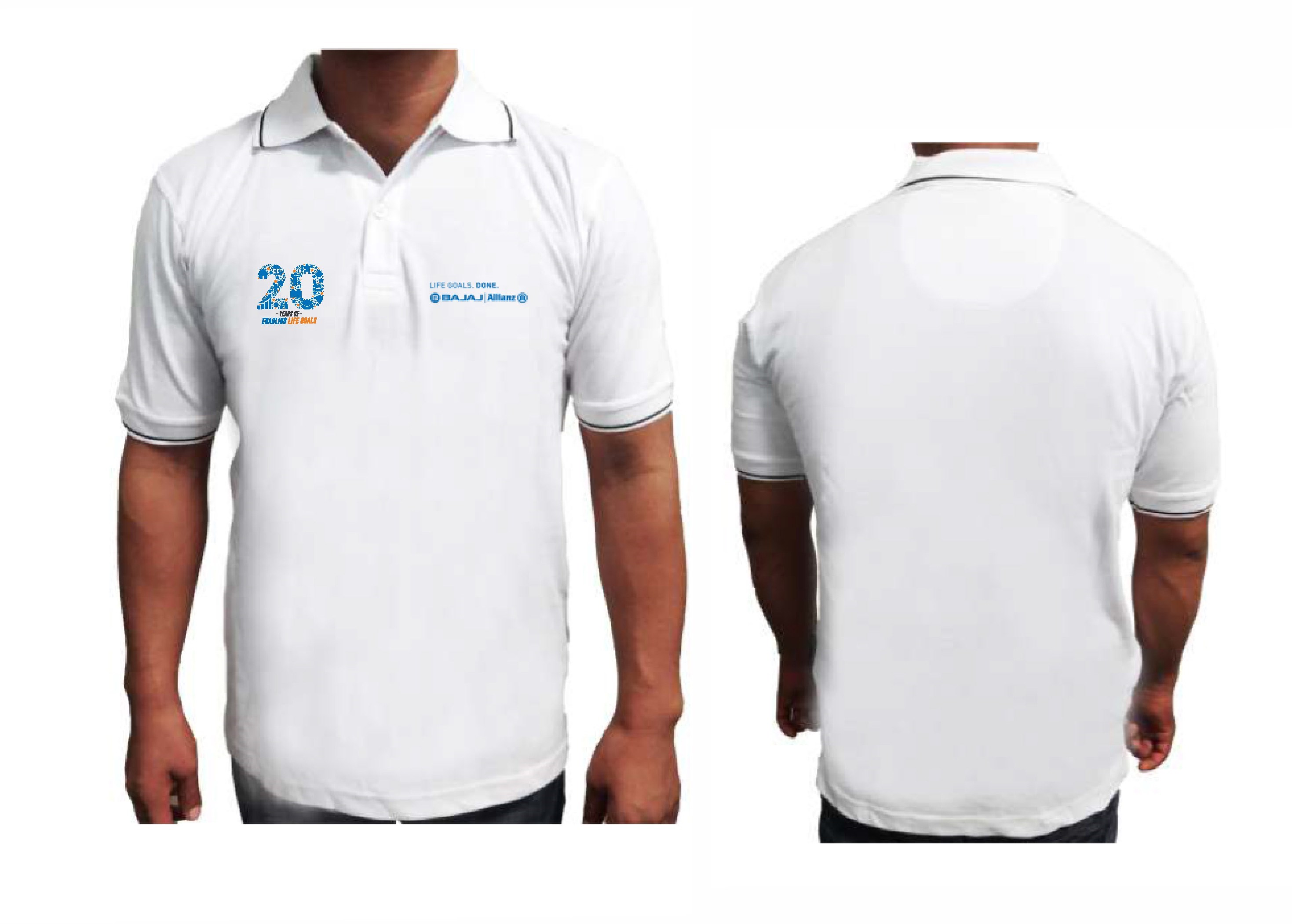 20 Years Boardroom T-shirt White with Black Tipping